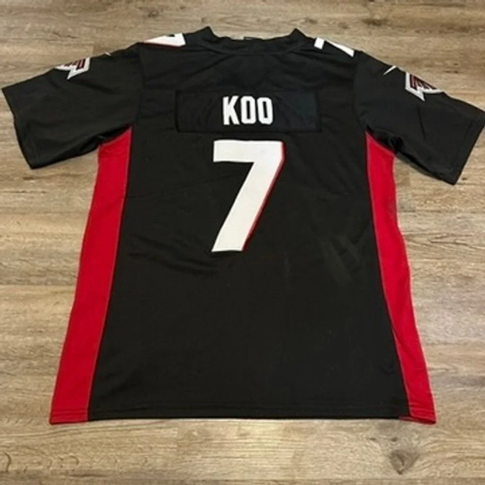 Nike Atlanta Falcons Younghoe Koo 7 On Field Jersey Mens Medium Black Red NFL